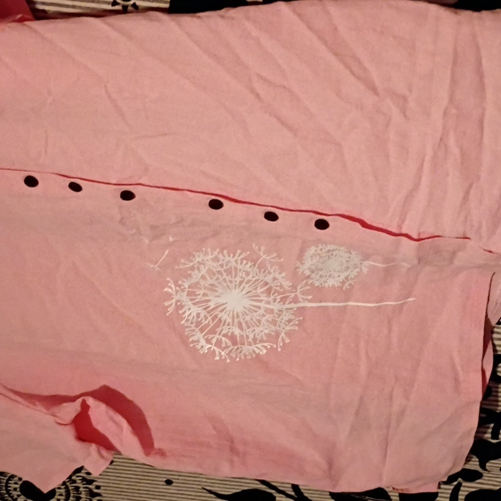 Nwot Temu Pink Dandelion Boxy Fit Top - Picture 3 of 4